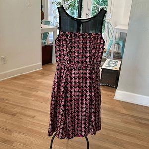 Kate Spade pink and black tweed dress